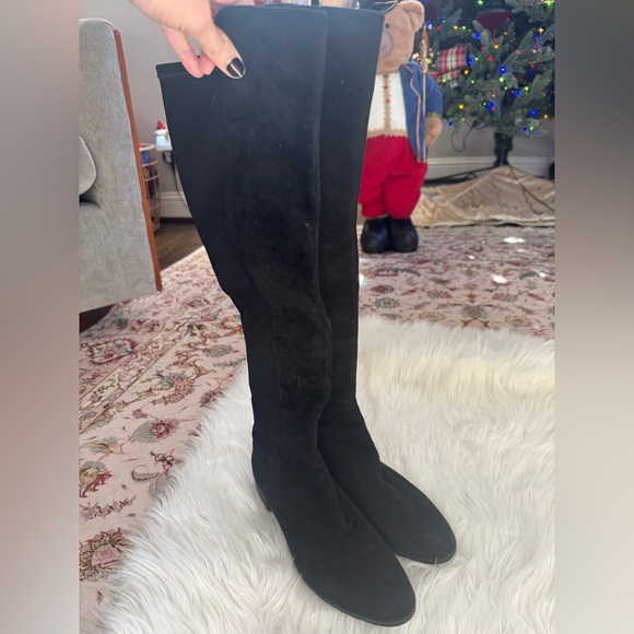 Stuart Weitzman Black Suede Heeled Boots - Picture 4 of 5